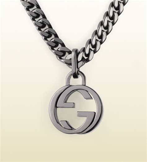 gucci trademark sterling silver necklace|gucci interlocking g sterling silver.